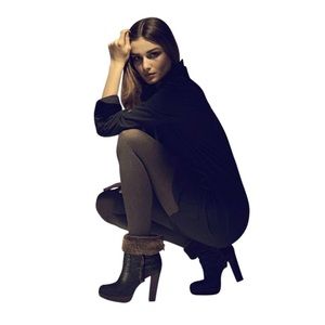 Tory Burch Sebastian Shearling Trim Heeled Booties